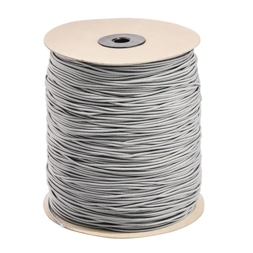 Gummizugschnur, ca. 2,2 mm Materialstärke, rund, textilumflochten, Rolle mit 500 m