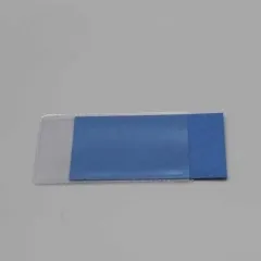 Scheckkartenhüllen 61 x 91 mm, Schmalseite offen, Vorderfolie verkürzt, Weich-PVC 180 µm, transparent