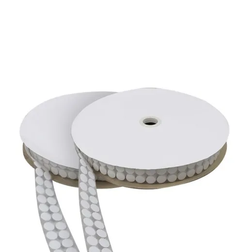 Klettpunkte auf Rolle, Set - Haken & Flausch | 13 mm | weiß