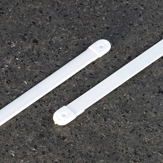 Schnellhefterzungen, weiß, kunststoffummantelt, mit Endkappen, 165 mm lang, 4 mm breit