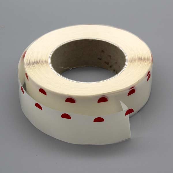 Einseitige Klebepunkte, 28 mm, rote Anfaßlasche (2000 Stück)