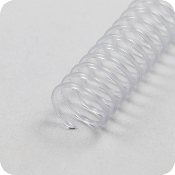 Spiralbinderücken, Plastikspiralen ( Coils ) DIN A5, 4:1 Teilung Ø 14mm, transparent