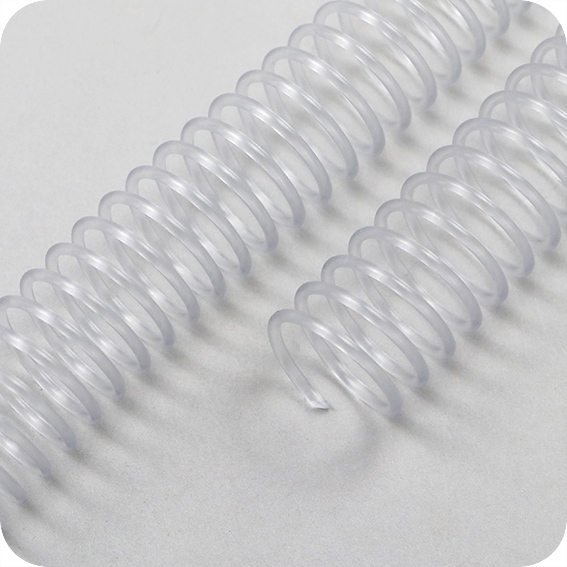 Spiralbinderücken, Plastikspiralen ( Coils ) DIN A5, 4:1 Teilung Ø 10mm, transparent
