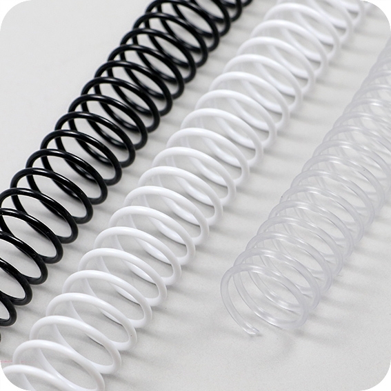 Spiralbinderücken, Plastikspiralen ( Coils ) DIN A4, 4:1 Teilung Ø 6mm