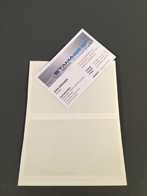 Visitenkartentaschen 105 x 60 mm, Breitseite offen, Vorderfolie verkürzt, selbstklebend, PP-Folie 120 µm transparent