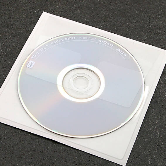 CD/DVD-Tasche mit Klappe zum Einstecken, selbstklebend,129x130mm,transparent