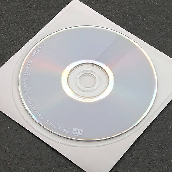 SK CD/DVD Tasche, oben offen, unten rund 126 x 126 mm