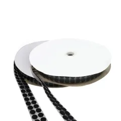 Klettpunkte auf Rolle, Set - Haken & Flausch | 13 mm | schwarz