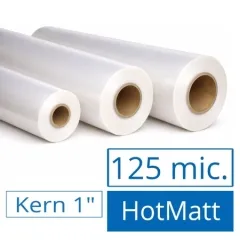 Heißlaminierfolie 125mic, 320mm x 50m, matt, Kern 25mm ( 1" )