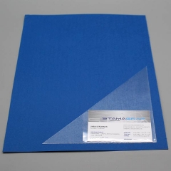 Dreiecktaschen 150 x 150 mm, mit aufgeschweißter Visitenkartentasche, für die rechte Seite, selbstklebend, PP-Folie 120 µm, transparent